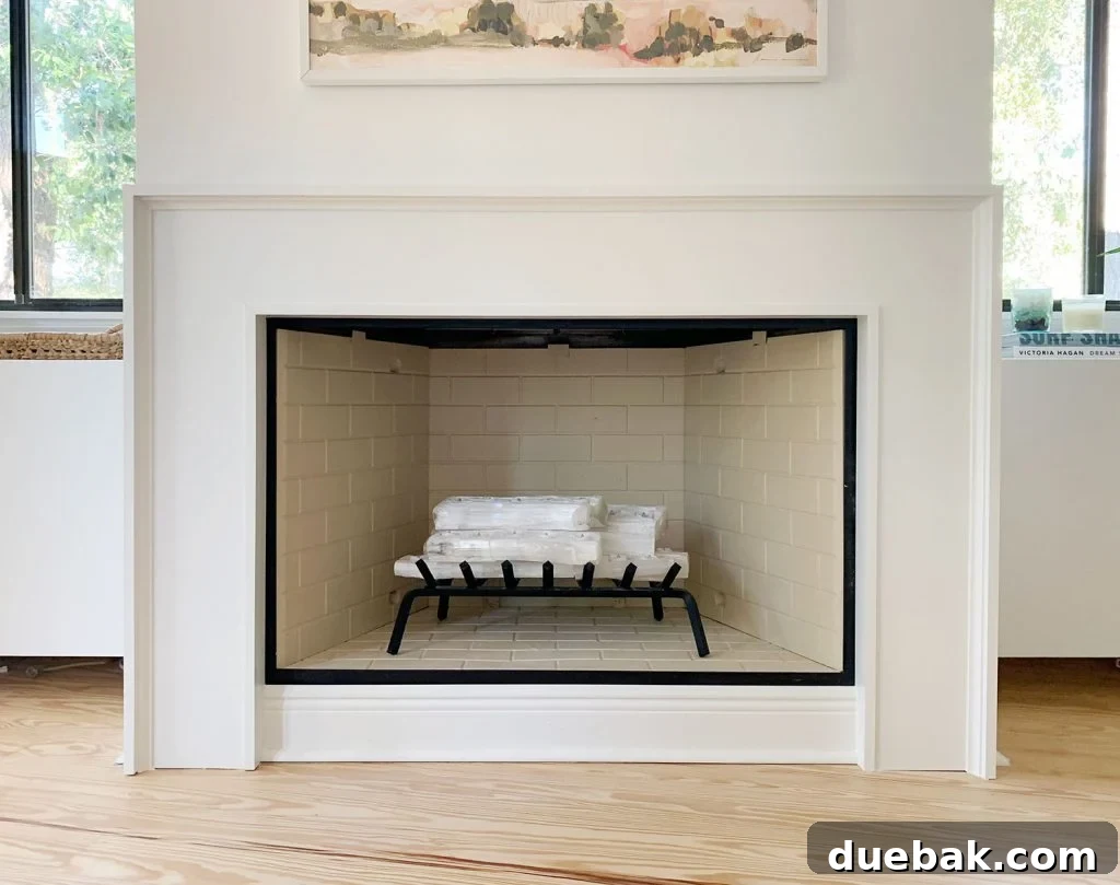 Finished Fireplace Mantel Painted White