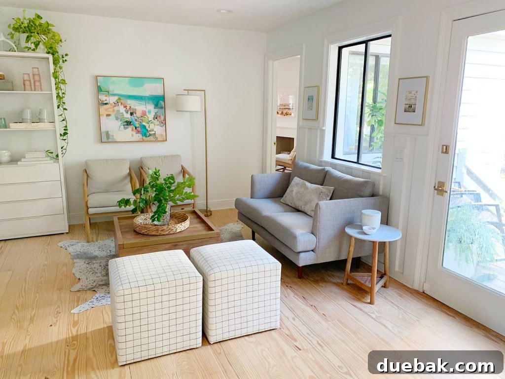 Intimate Comfort: Your Sitting Room Loveseat 10 Side view of sitting area next to front door