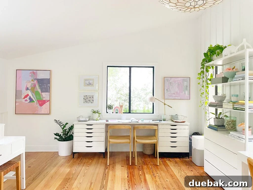 Spacious Family Room After Renovation with Furniture and Bookshelf
