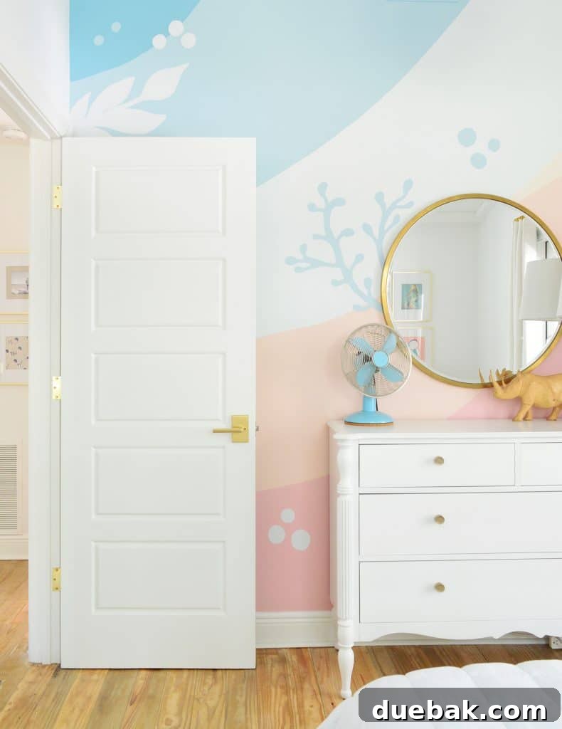 Daughter's Bedroom with Hand-Painted Colorful Wall Mural