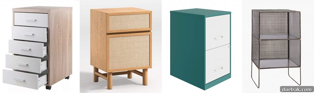 Storage Piece Moodboard with 4 Under Desk File Storage Options