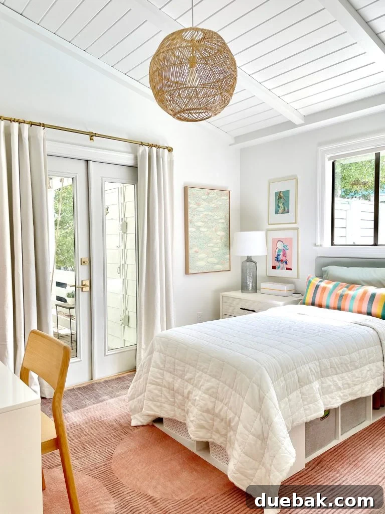 Rug Sizing Guide and Our Favorite Magic Rug Pick 13 Girls Bedroom With Lofted Plank Ceiling And Pink Rug