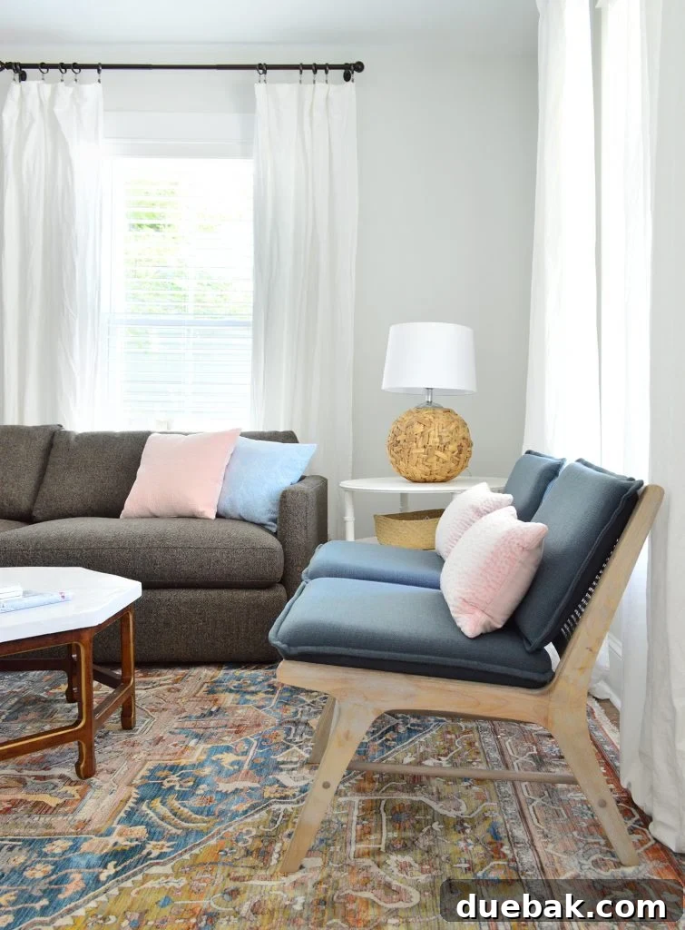 Rug Sizing Guide and Our Favorite Magic Rug Pick 6 Blue Target Accent Chairs On Neutral Rug