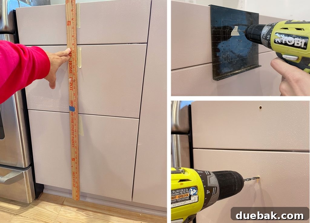 Drilling Holes For Drawer Knobs On Painted Ikea Kitchen Cabinets