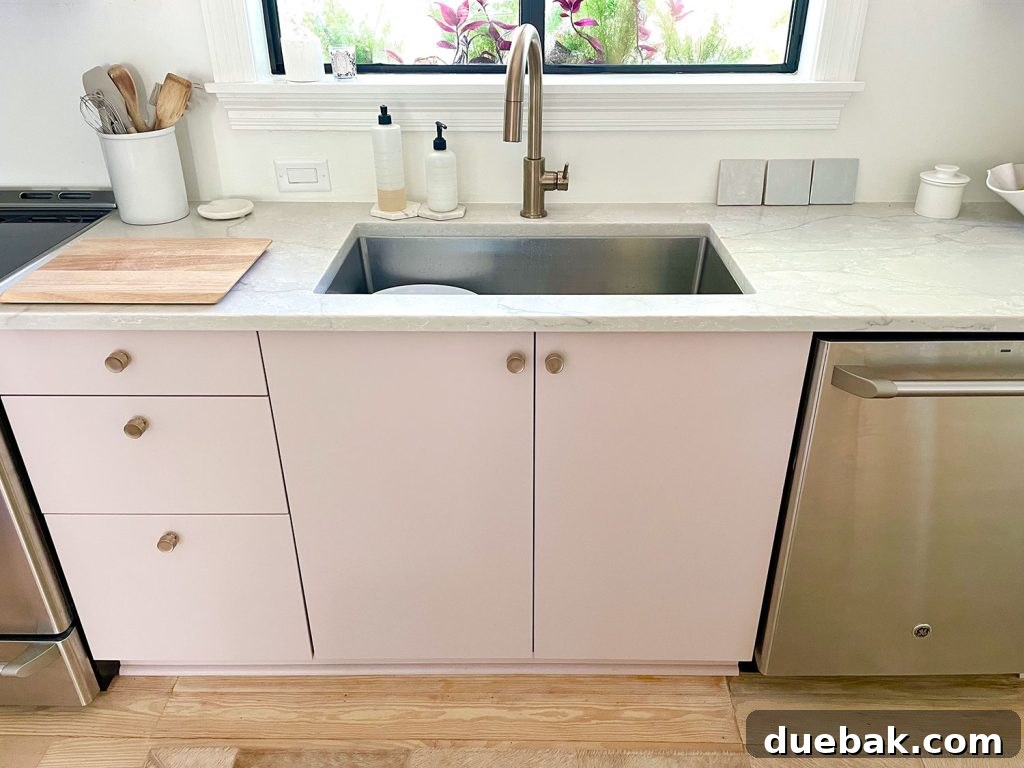 Painted Ikea Kitchen Cabinets Finished Under Sink