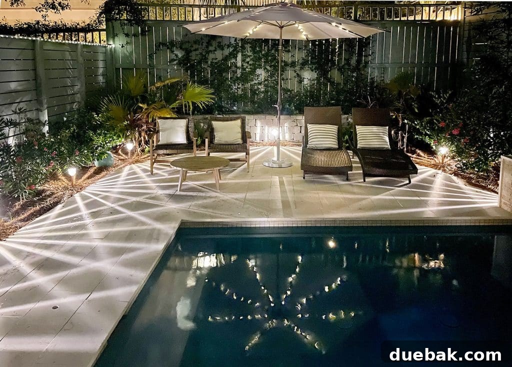Outdoor Solar Lights: Top Picks for Bright, Long-Lasting Illumination 12 Reflection of LED Solar Lights In Backyard Pool