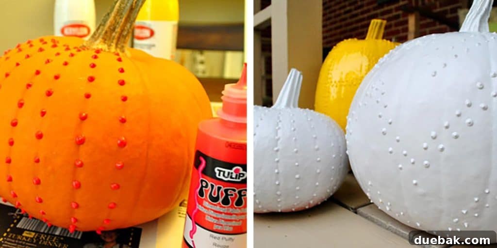 6 Creative Pumpkin Decorating Ideas Kids Will Love 5 Halloween Pumpkin Painting Idea With Puffy Paint Texture Dots