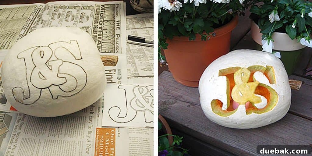 6 Creative Pumpkin Decorating Ideas Kids Will Love 8 Homemade Monogram Stencil For Romantic Pumpkin Carving Idea