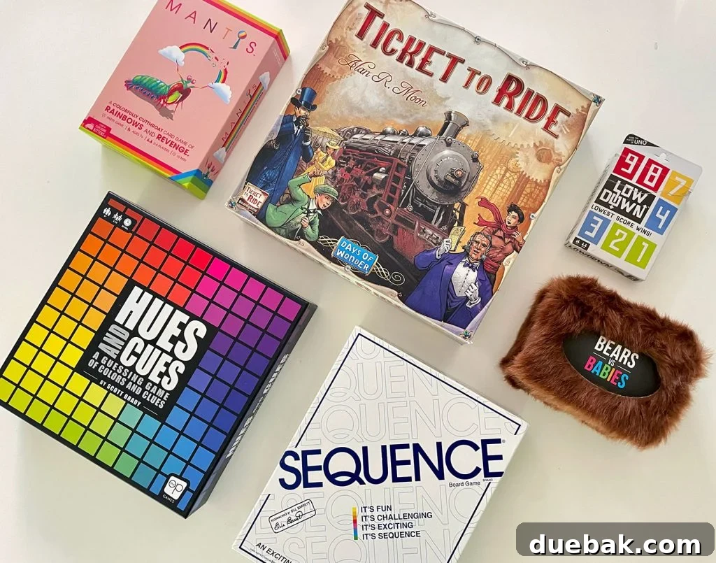 Best Chill Family Board Games Mantis Ticket To Ride Low Down Bears Vs Babies Hues And Cues Sequence