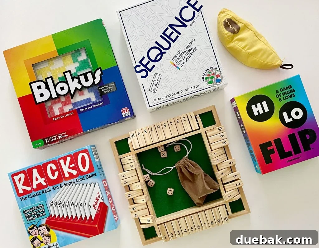 Best Easy To Learn Board Games Blokus Sequence Bananagrams Racko Shut The Box Hi Lo Flip