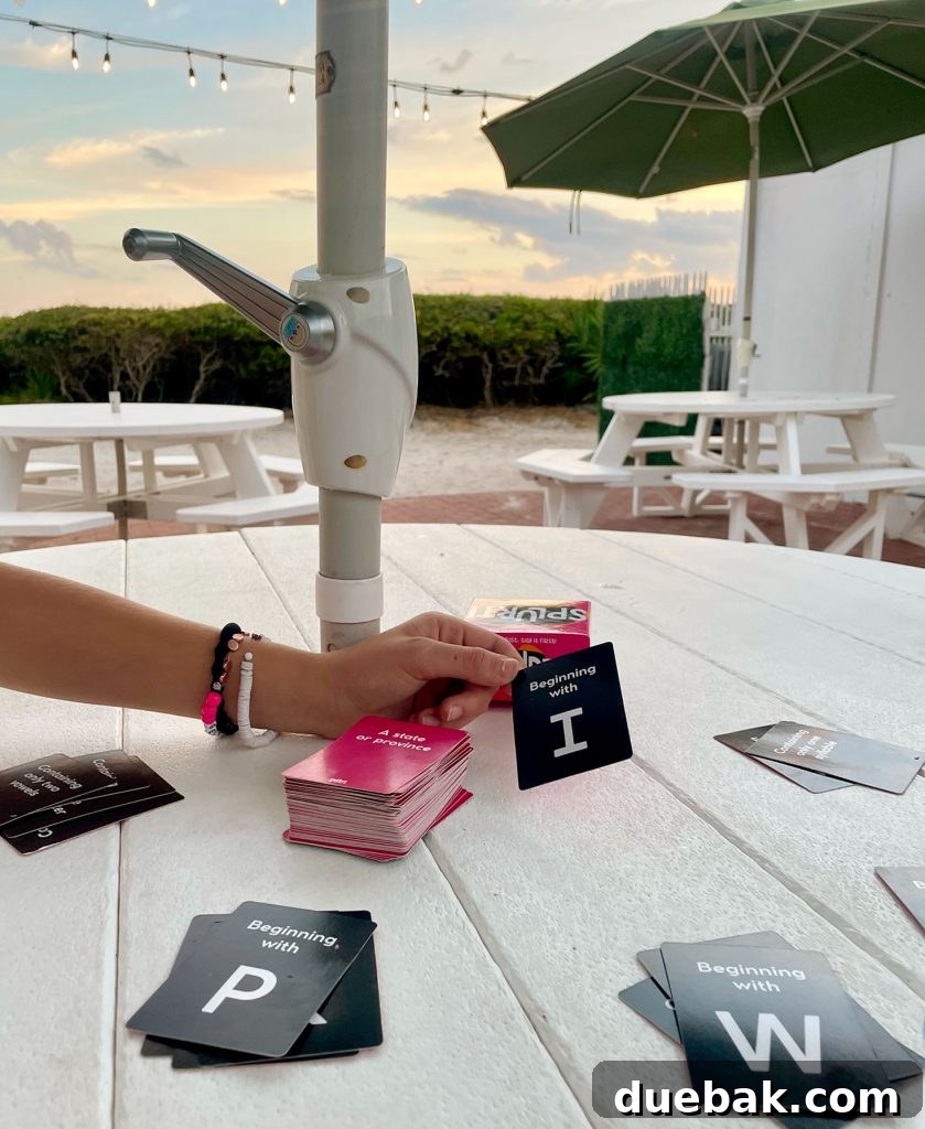 Splurt Card Game Being Played At Restaurant Table