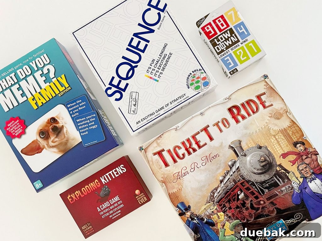 Best Family Board Games What Do You Meme Family Sequence Exploding Kittens Ticket To Ride Low Down