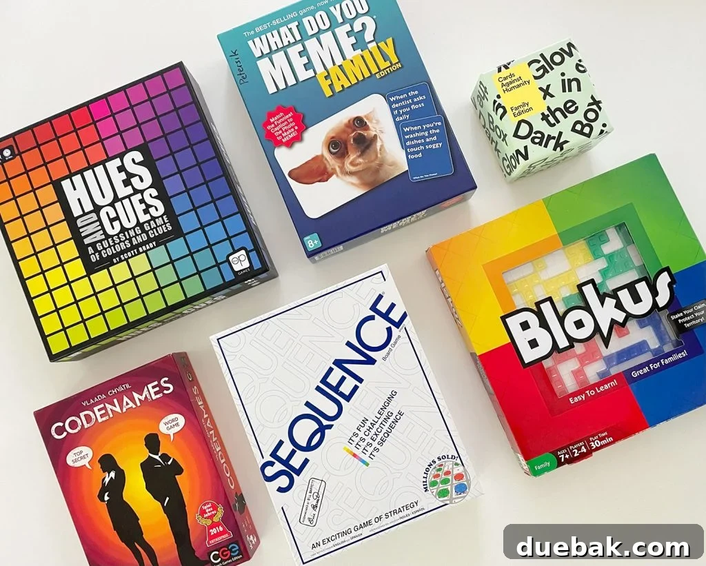 Best 4 Person Board Grames Hues And Clues What Do You Meme Family Cards Against Humanity Family Codenames Sequence Blokus