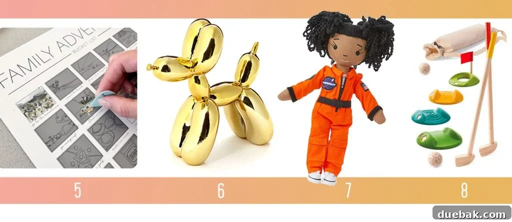 Holiday Gifts Ideas For Kids Teen Family Adventure Scratch Off Balloon Dog Statue Astronaut Doll Mini Golf Set
