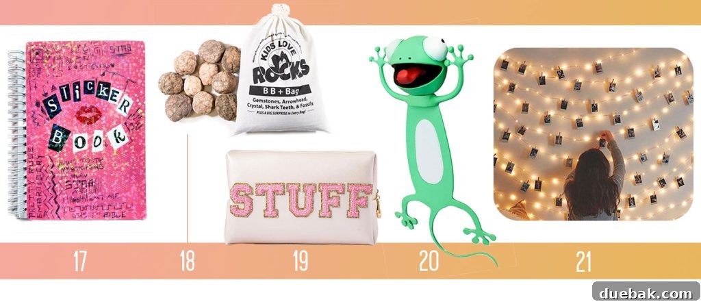 Holiday Gifts Ideas For Kids Teen Mean Girls Sticker Book Geode Breaking Kit Stuff Storage Animal Bookmark Lighted Photo Clips