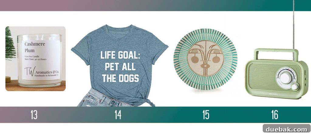 Holiday Gifts Ideas For Men Women Cashmere Plum Candle Pet All The Dogs Shirt Jungalow Pillow Retro Bluetooth Radio