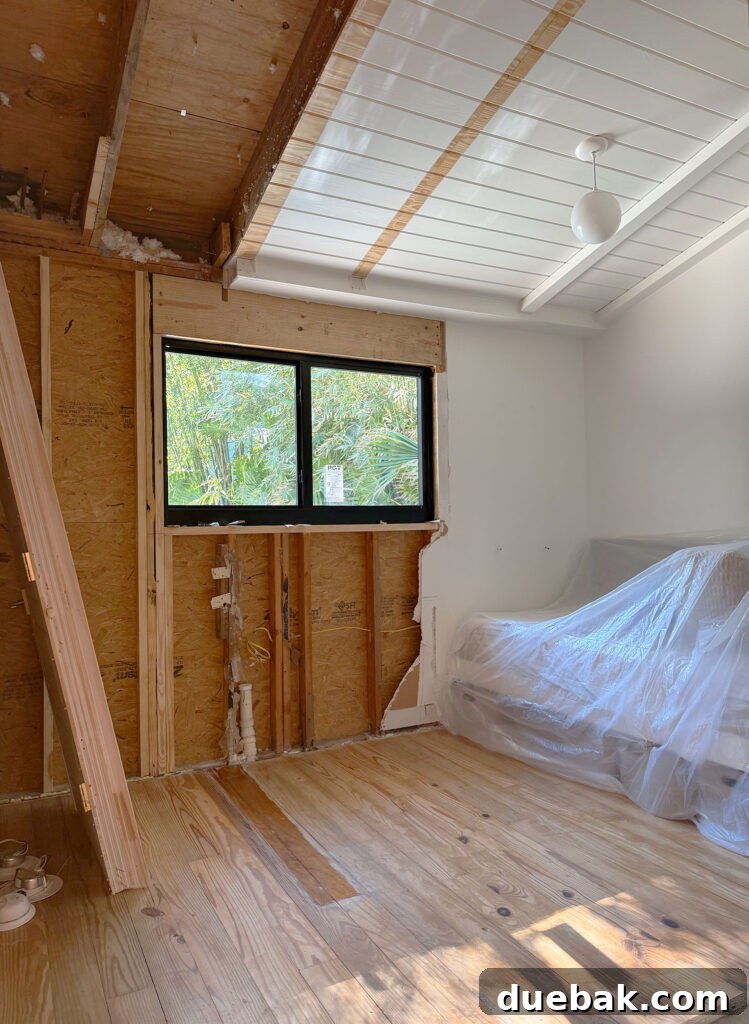Mid-Renovation Home Update and Video Tour 8 View of Sons Room With Wider Wall During Renovation