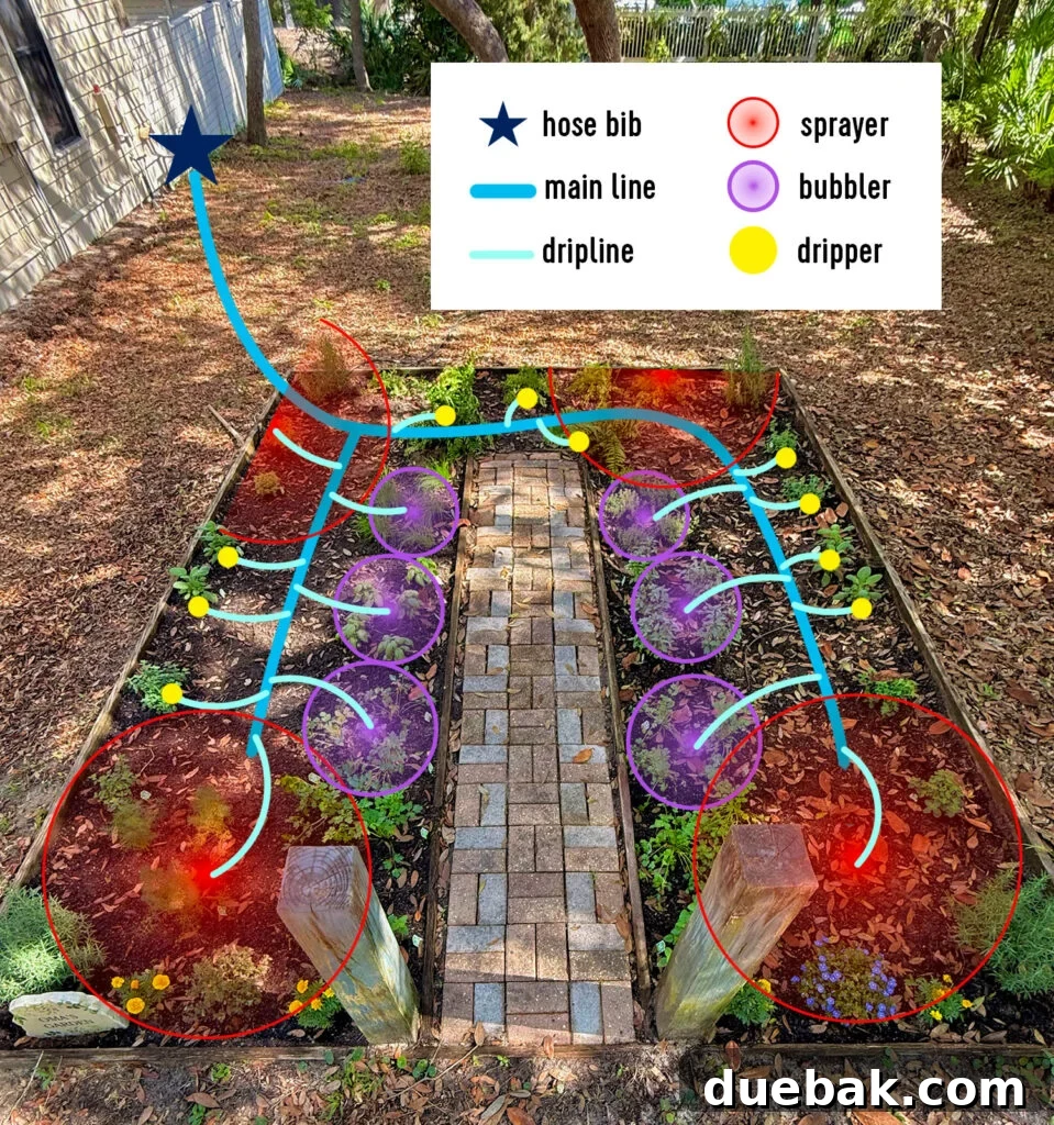 Map of Drip Irrigation System With Key