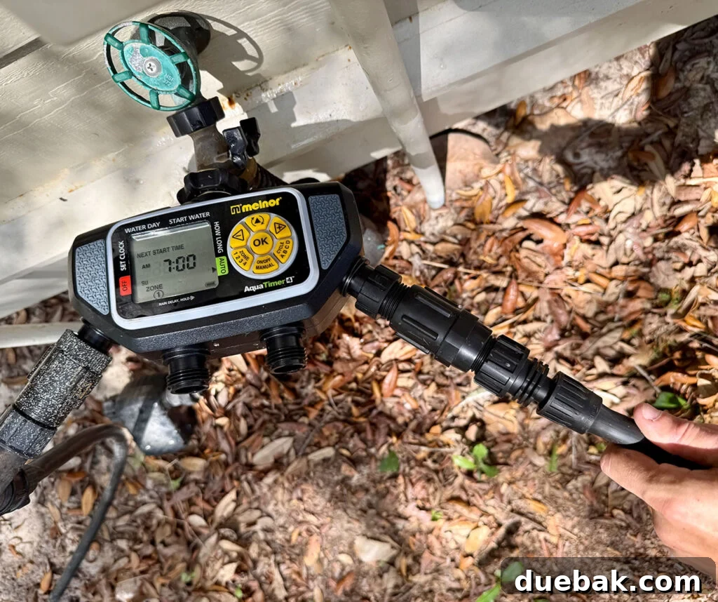 Four Zone Hose Timer With Drip Irrigation Connectors