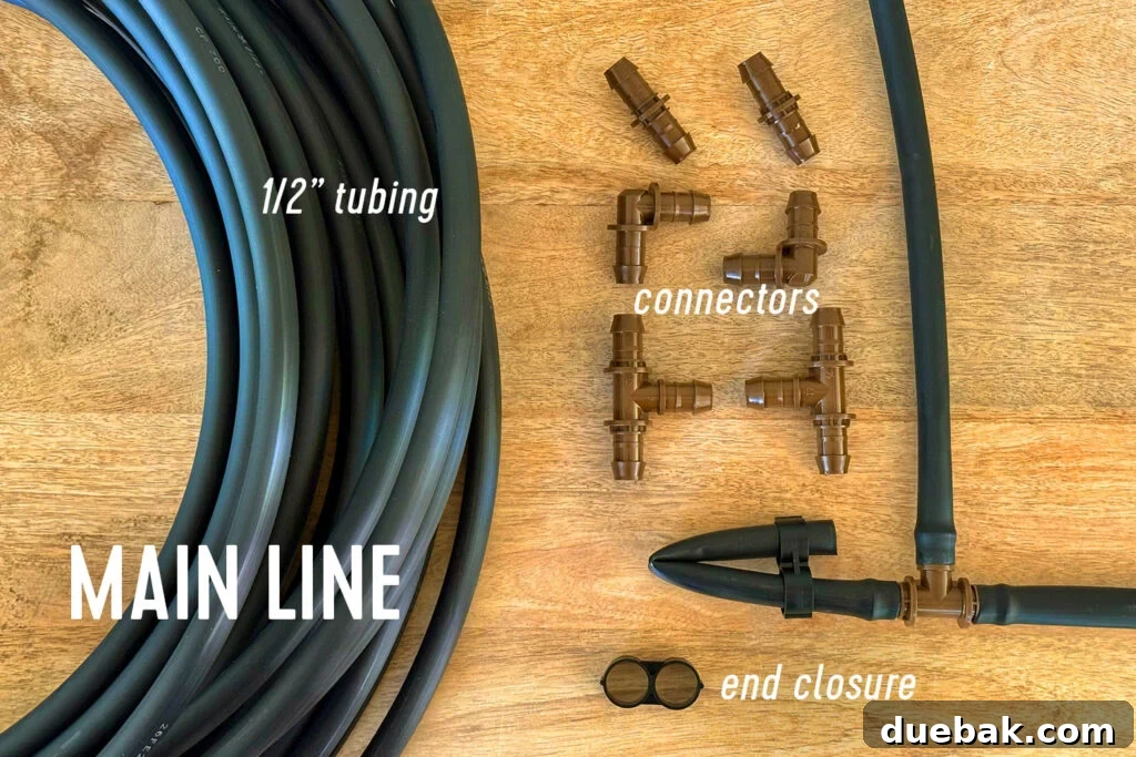Main Line Tubes And Connectors for Drip Irrigation System