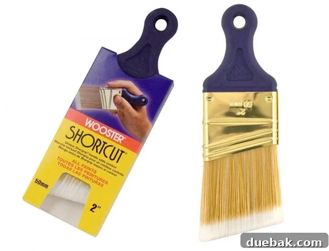 wooster shortcut 2" angled short-handed paint brush