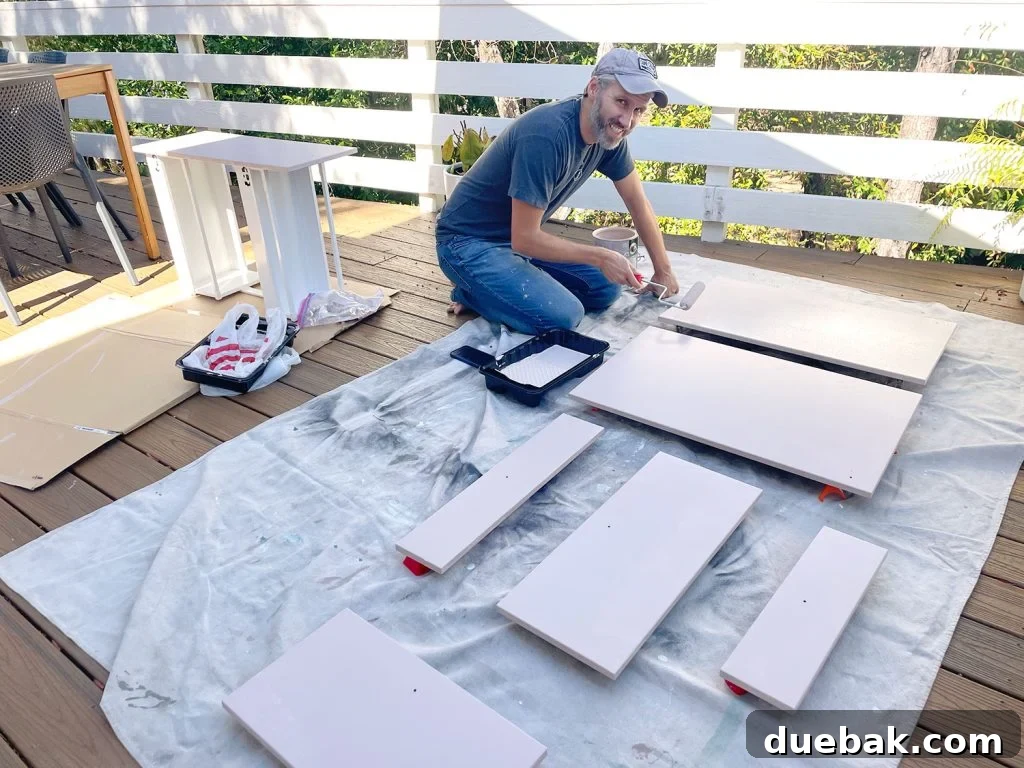 John Painting Ikea Cabinet Doors With Small Foam Roller
