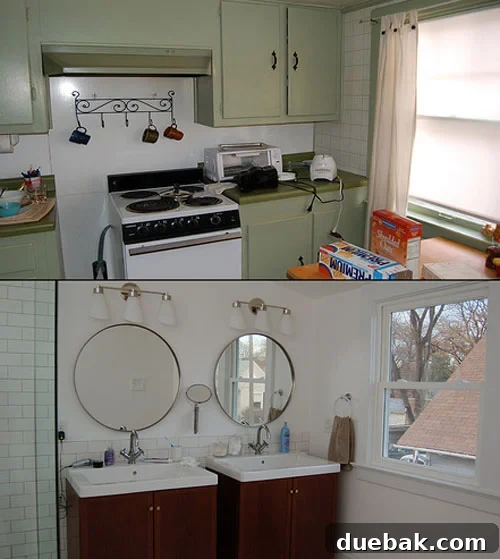 Renovation showing kitchen turned into bathroom