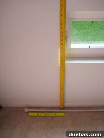measuring curtain rod