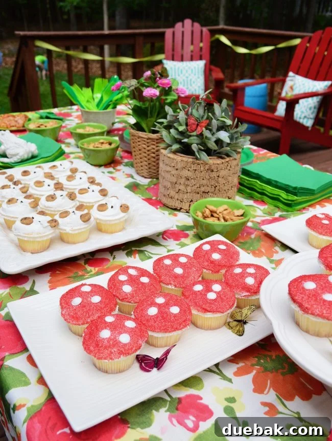 Woodland party setup