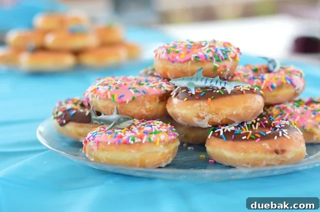 Donuts with shark toppers
