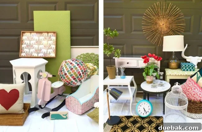 Styled yard sale items