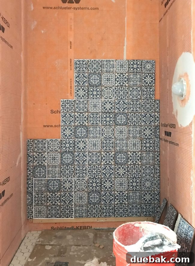 Beach House White and Blue Hex Tile Installation Guide 11 img 83553 10