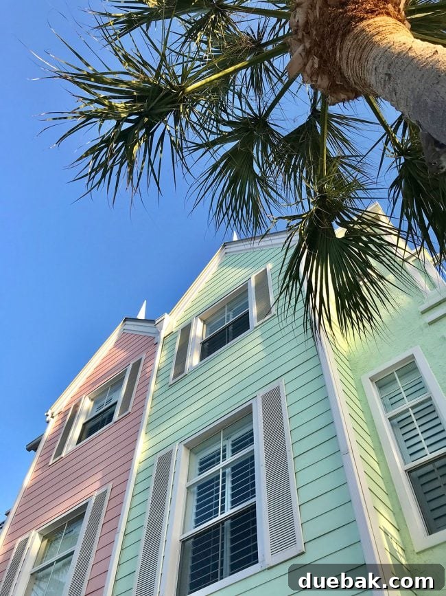 Colorful townhouses in Lighthouse Point Florida