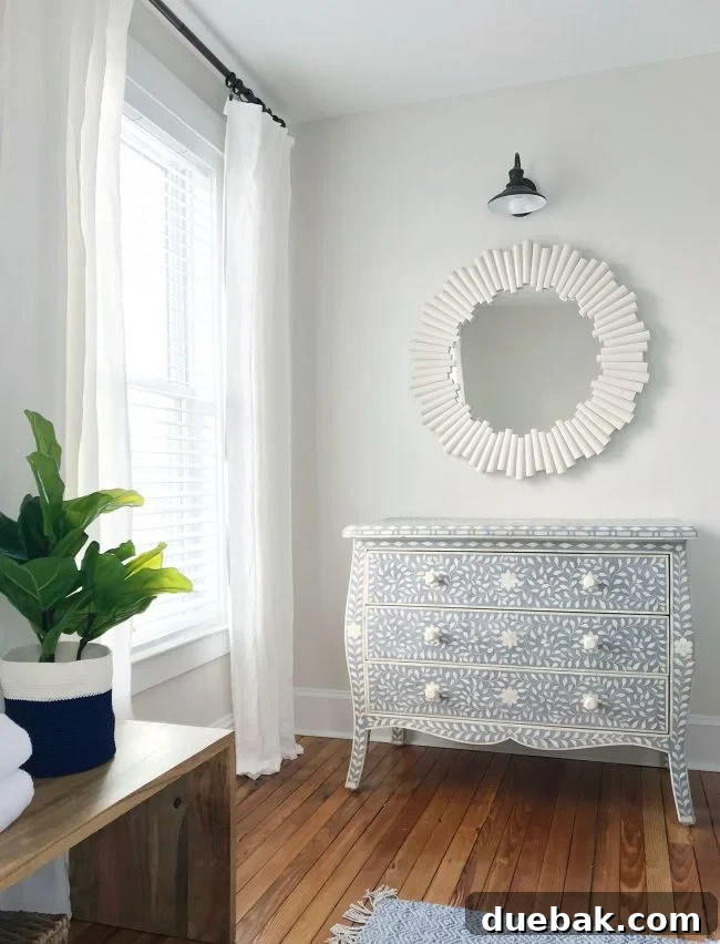 Marble topped dresser in foyer