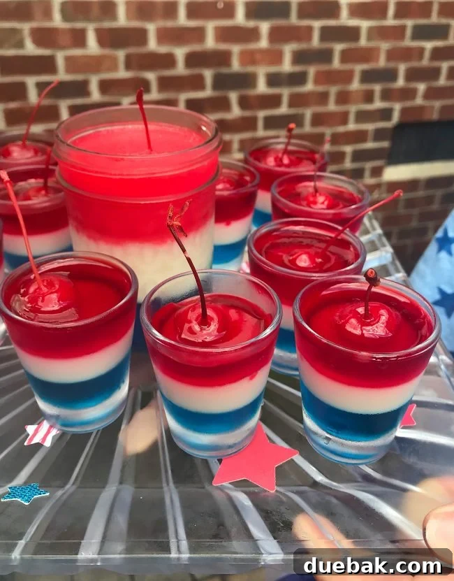 Jello shooters and layered drinks