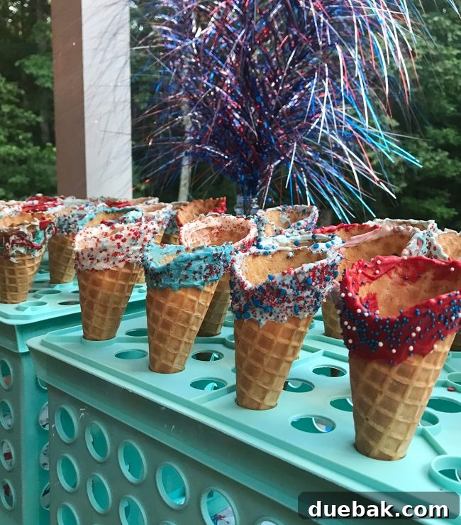 Patriotic waffle cones