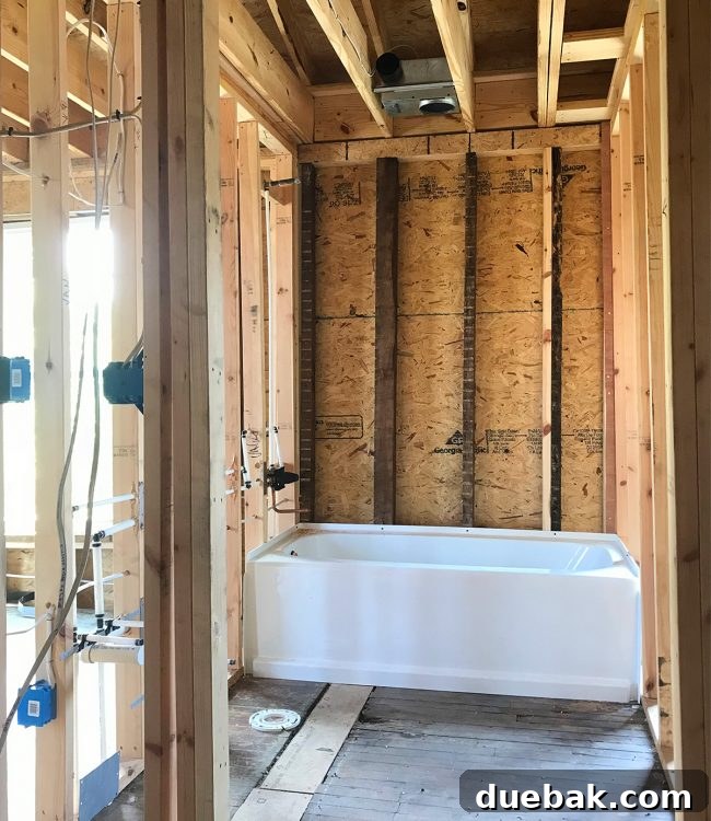 Tub installed