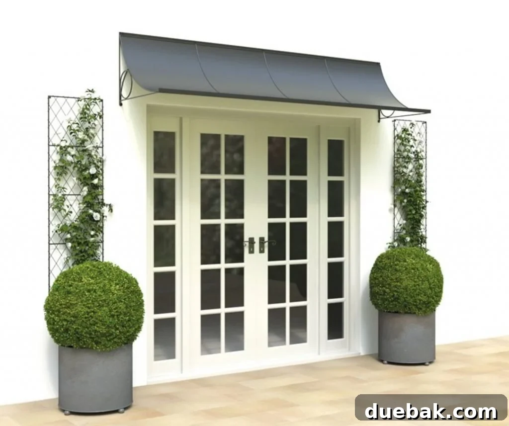 Exterior Makeover Update: Progress on Our Home’s New Curb Appeal 3 Swooping awning design