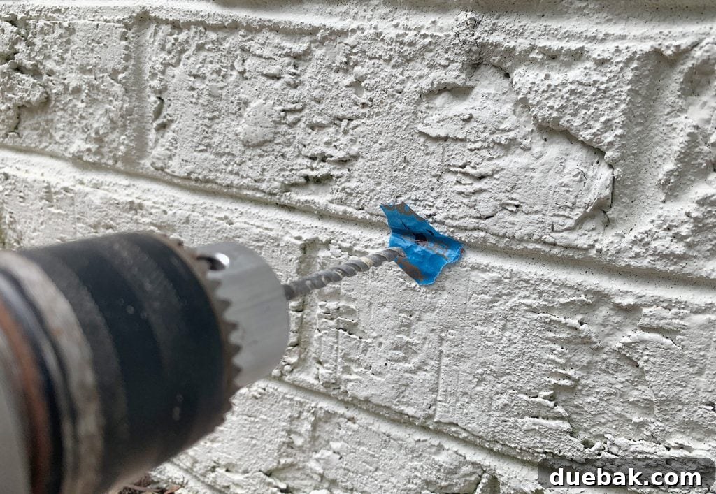 Drilling Into Brick On Tape Mark