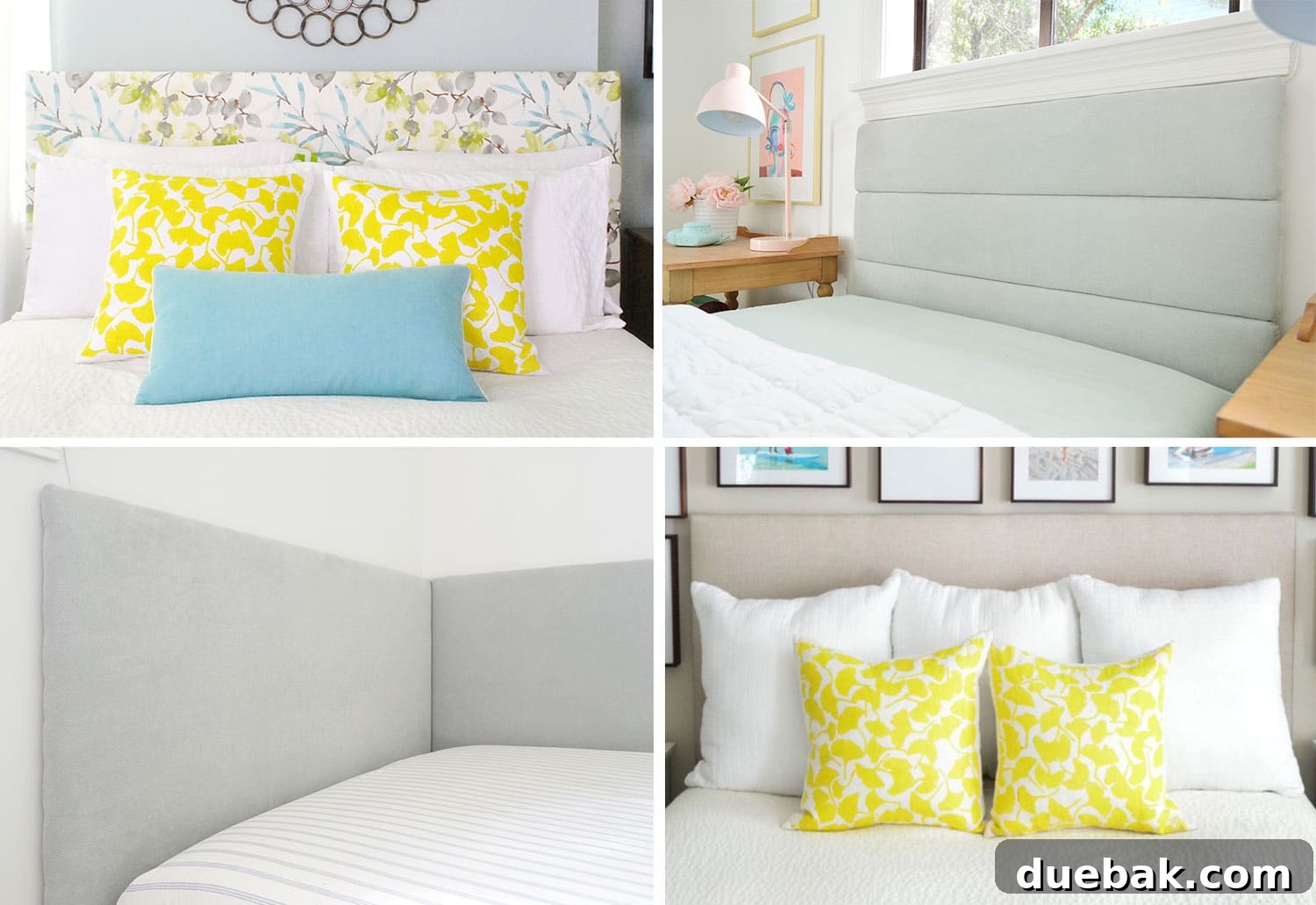DIY Headboard Ideas: Simple Projects for a Stylish Bedroom 17 Grid of upholstered headboard project ideas