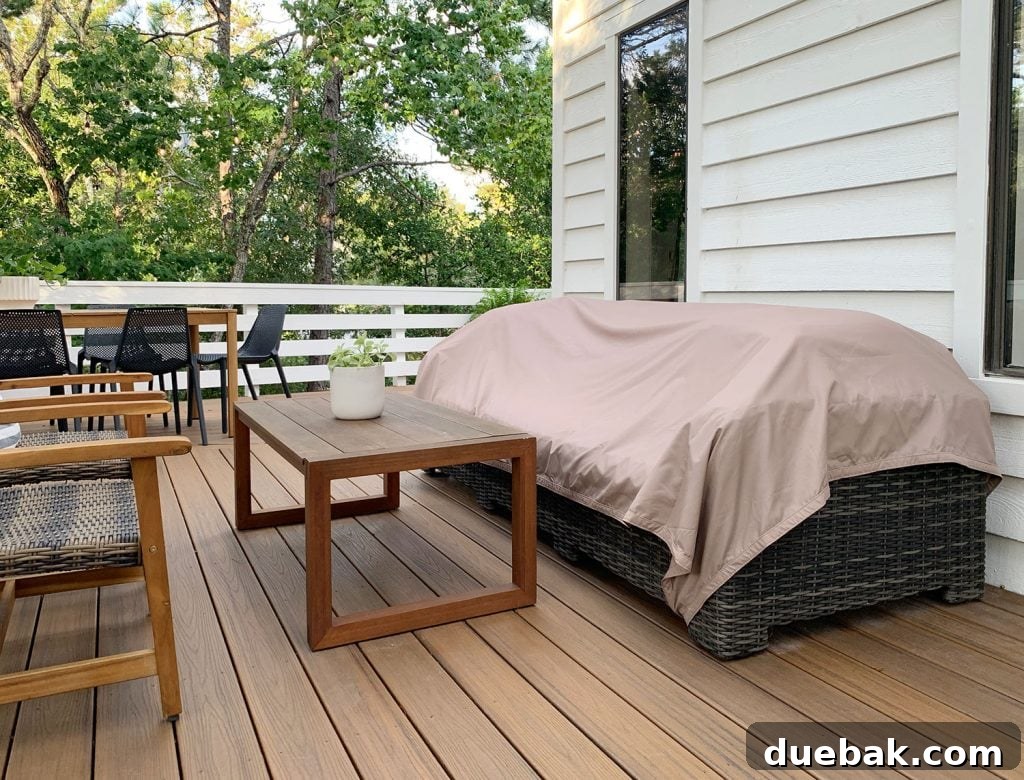 Sun Shade Used As Waterproof Cover Over Outdoor Sofa