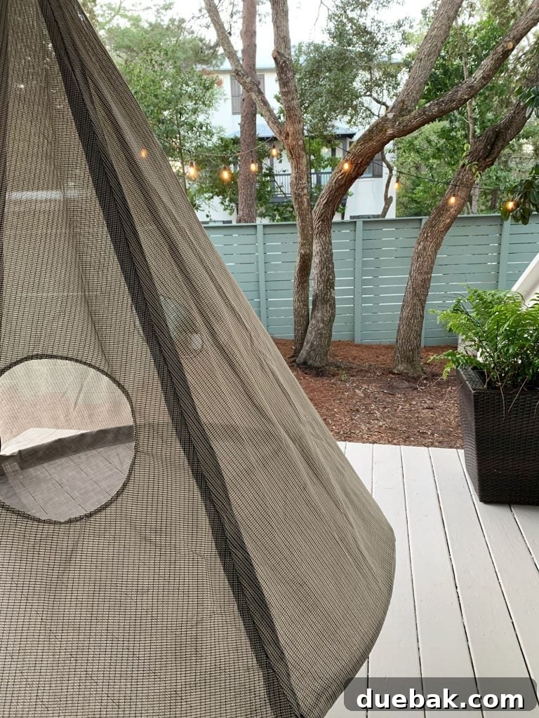 How to Paint a Porch Floor: Step-by-Step Guide for Lasting Results 11 Detail of netted side of hanging porch tent