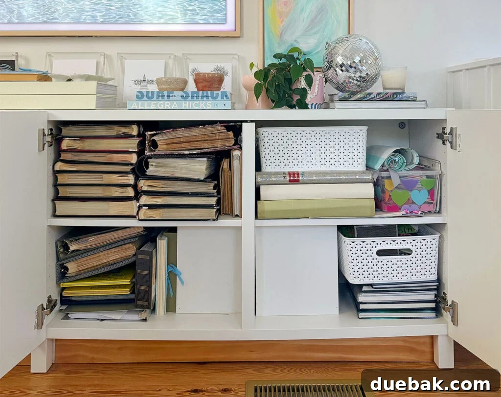 Photo Albums Stored In Ikea Besta Media Cabinet