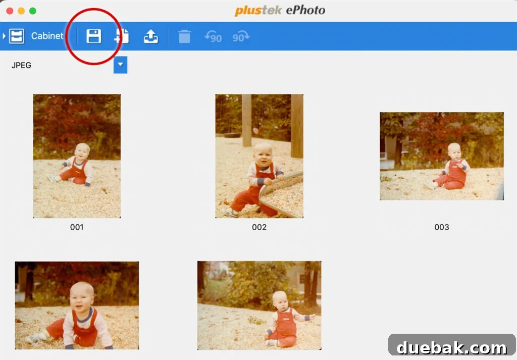 Exporting Files from Plustek ePhoto Software