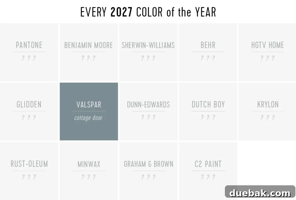 Swatches of Every 2027 Color of the Year So Far August 2026
