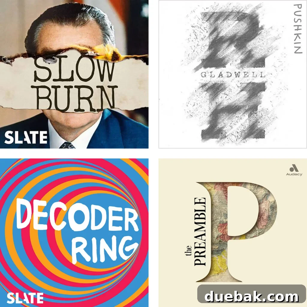 Favorite History Podcast Recommendations Slow Burn Revisionist History Decoder Ring The Preamble